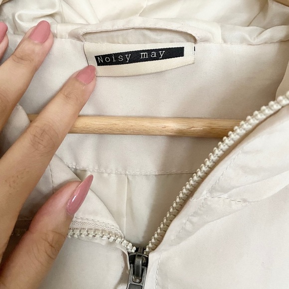 🧥 NOISY MAY UTILITY RAIN COAT W/ LEATHER SLEEVES - Picture 4 of 10